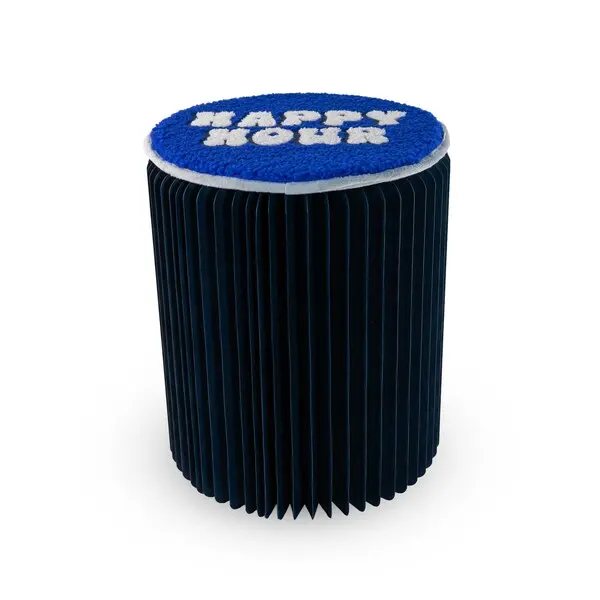 Folding Paper Stool with Soft Seat - Blue
