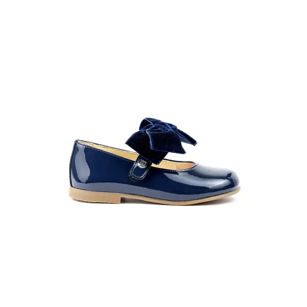 Patent Mary Jane Ballerinas with Velvet Bow 