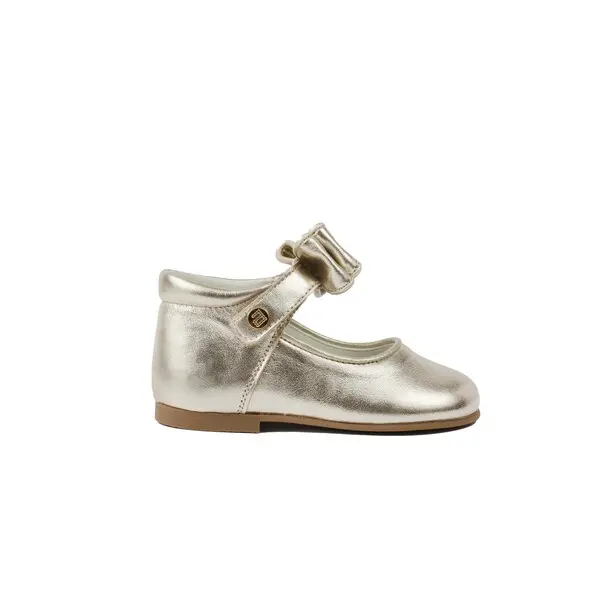 Metallic Mary Jane Shoe with Decorative Bow