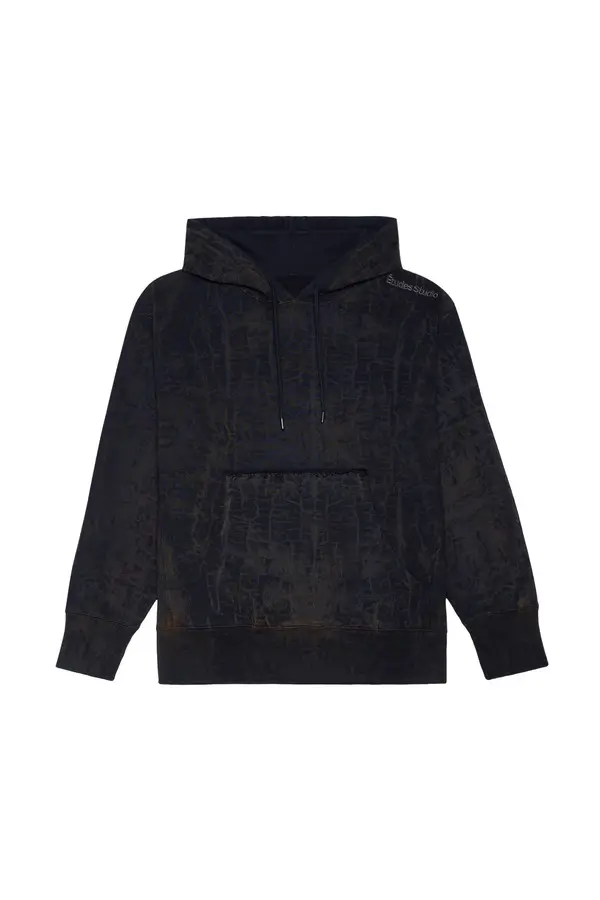 Cracked Loose Cut Relaxed Hoodie 