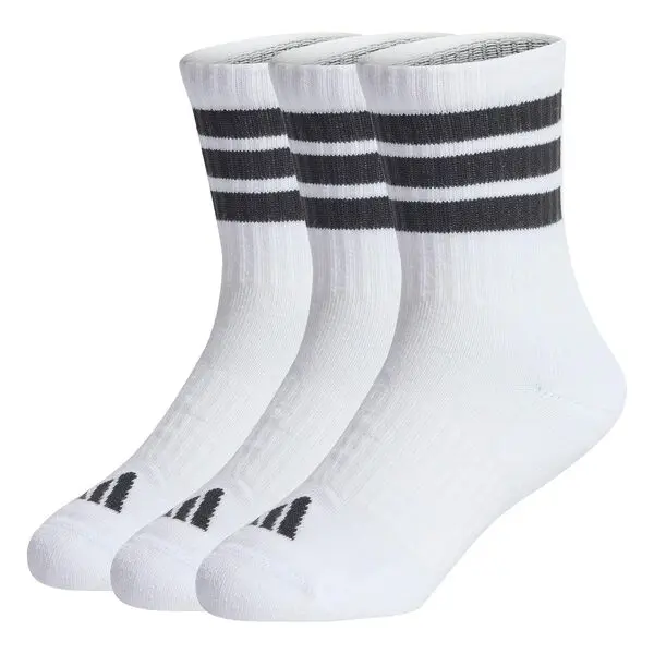 3 Pack 3-Stripes Cushioned Crew Socks