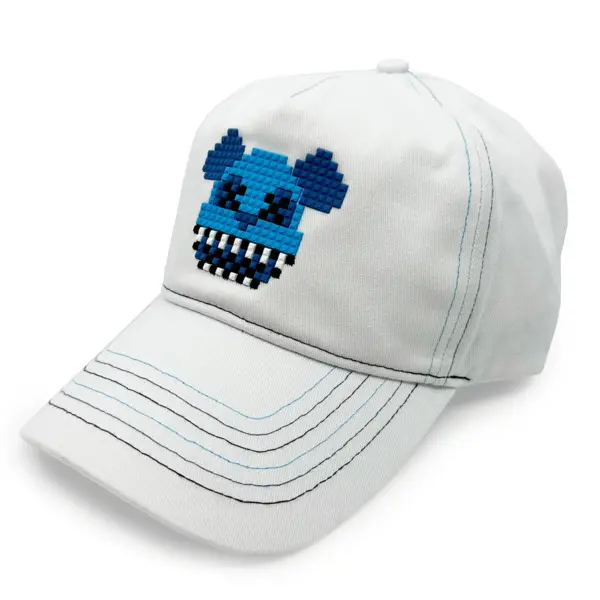 Stitched Blue Bear Graphic Cap