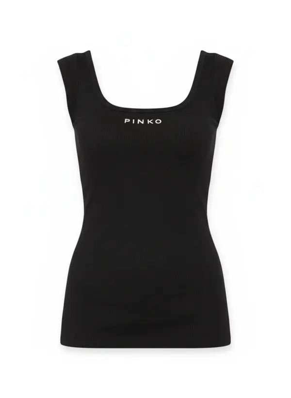 Ribbed Cotton Logo Tank Top