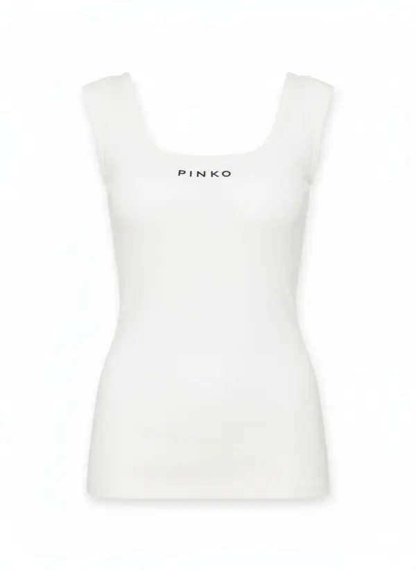 Ribbed Cotton Logo Tank Top