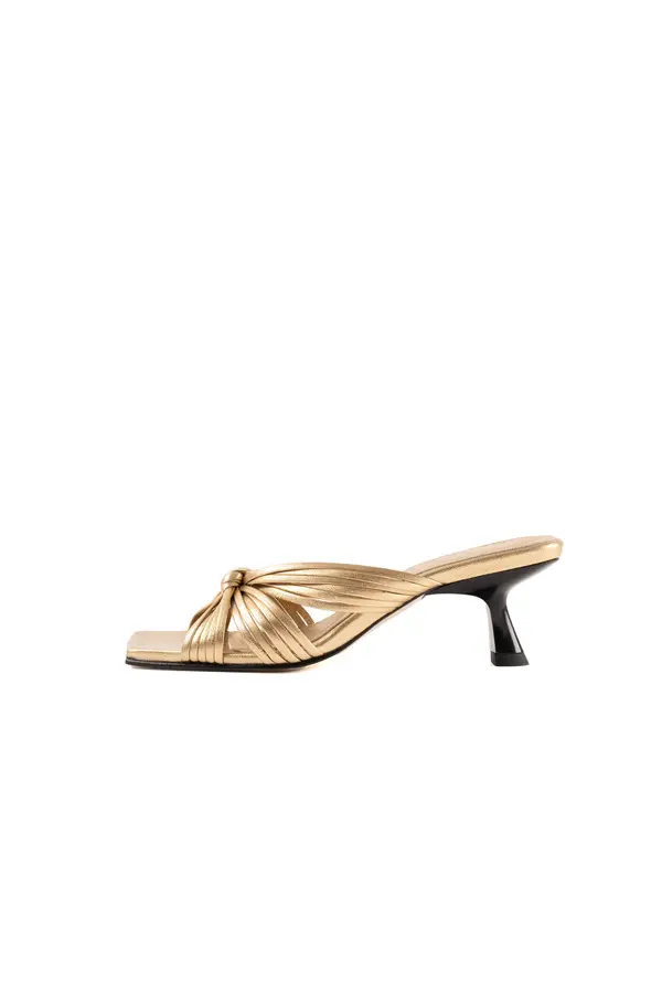 Strappy Knotted Kitten Heel Mules