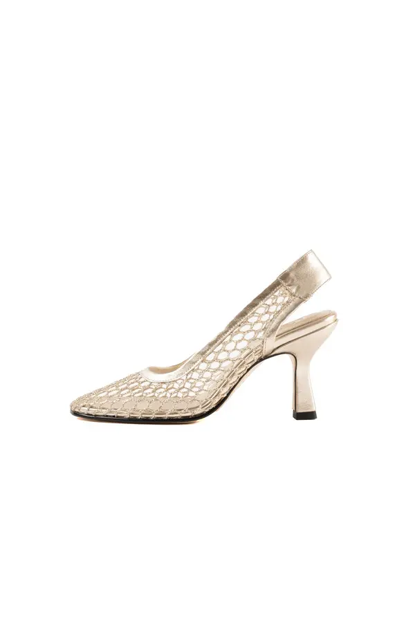 Mesh Pointed-Toe Slingback Pump