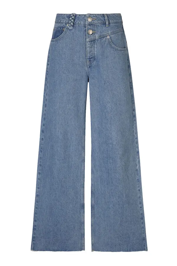 Double Belted Wide Leg Jeans