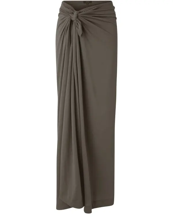 Knotted Drape Maxi Skirt