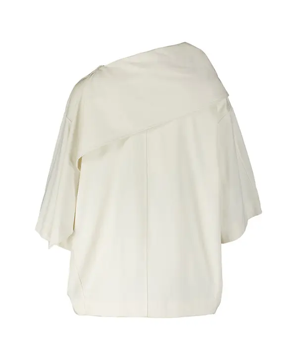 Asymmetrical Drape Short-Sleeve Top