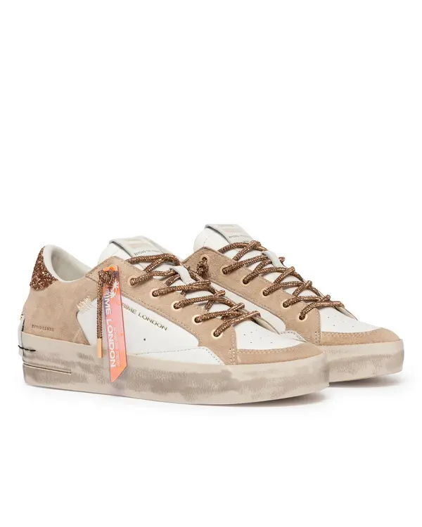 SK8 Deluxe Wedge Champagne Dust Suede & Leather Sneakers 