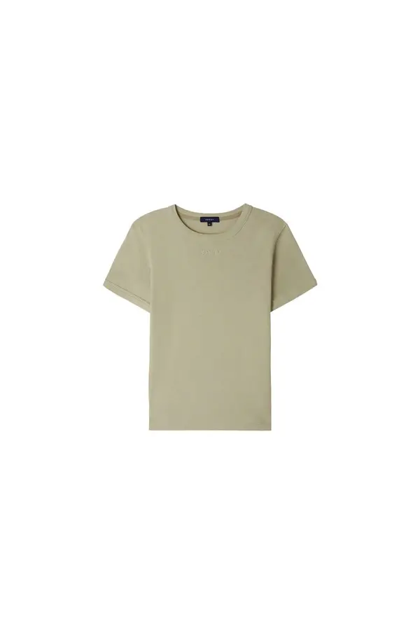 Crewneck Short-Sleeve T-shirt with Tonal Logo Detail