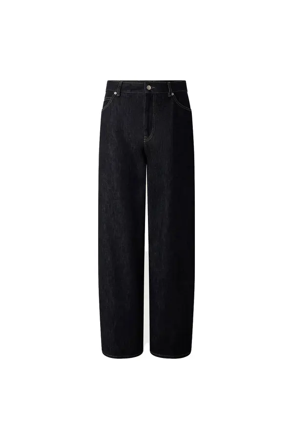 "Hunter" Wide-Leg Raw Denim Jeans