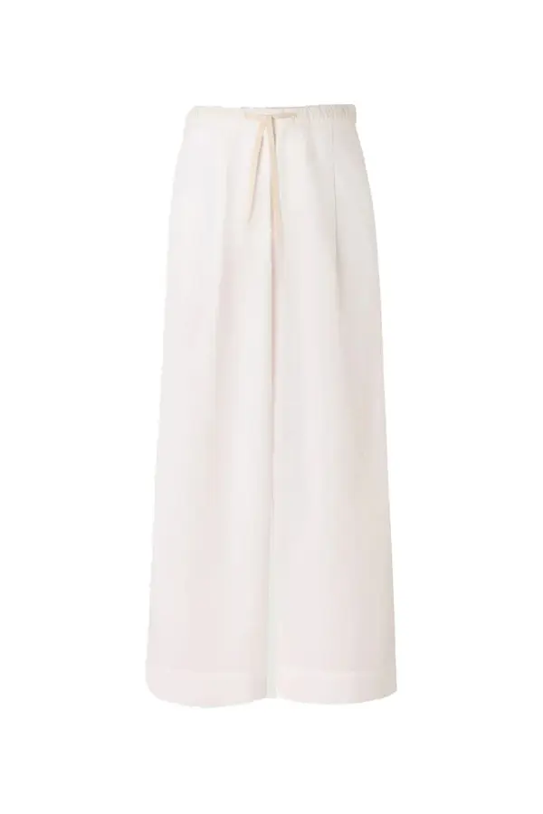 "Hugues" Cotton Poplin Wide-Leg Trousers