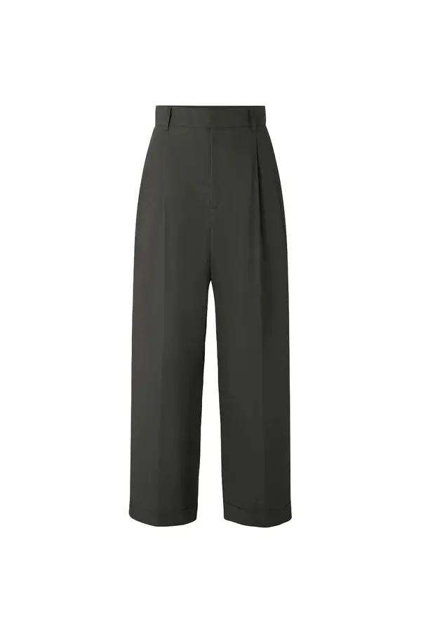 Popolin Pleated Wide Leg Trousers