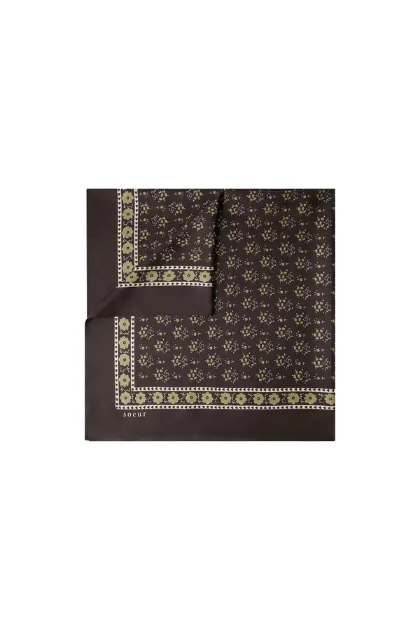 Square Floral Silk Scarf