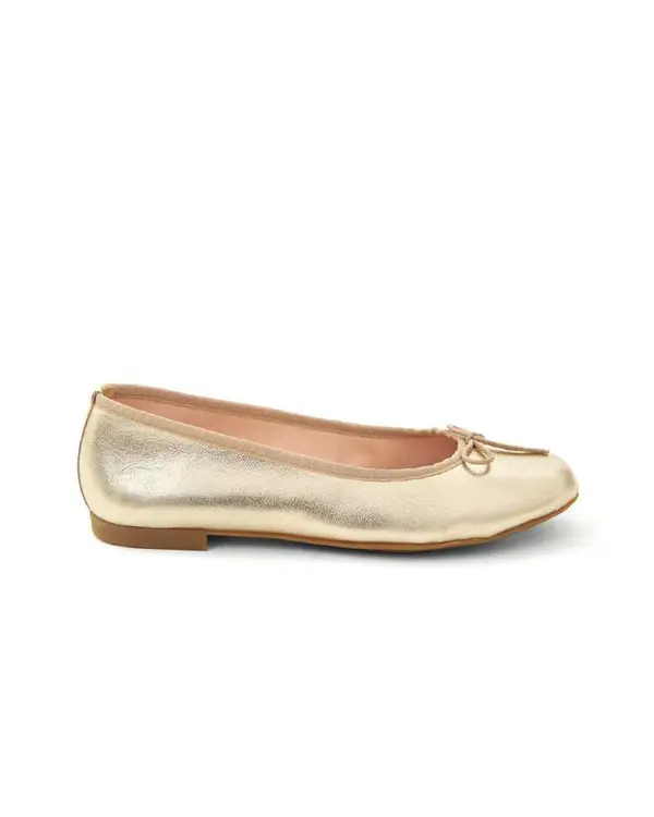 Shimmering Champagne Gold Ballerina Flats