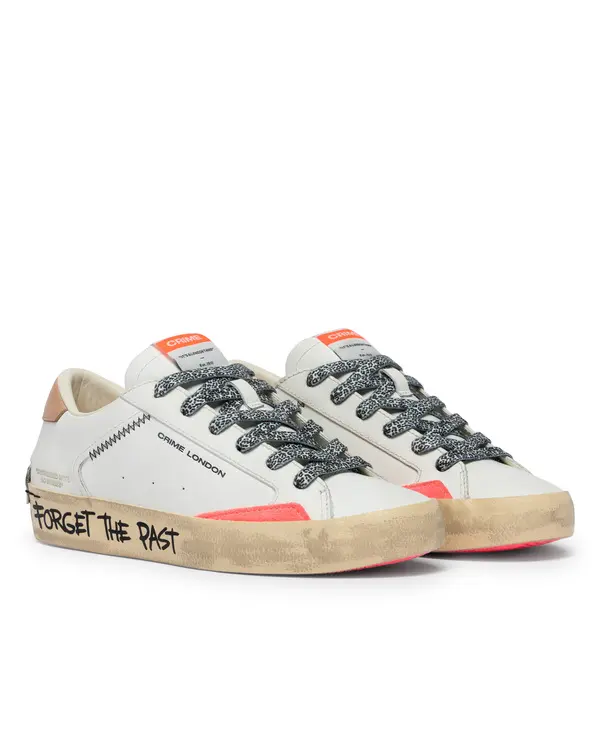 Distressed Vintage Colar Leather Sneakers