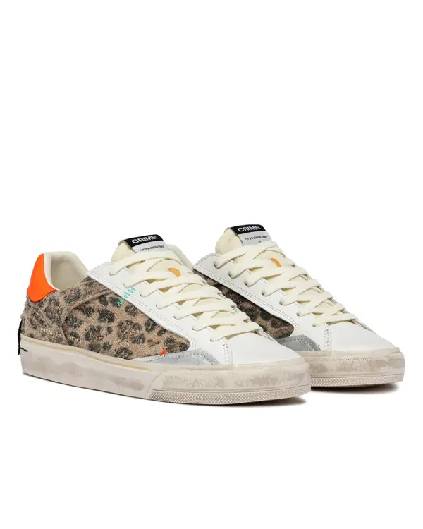 Deconstructed Cheetah Suede Sneakers