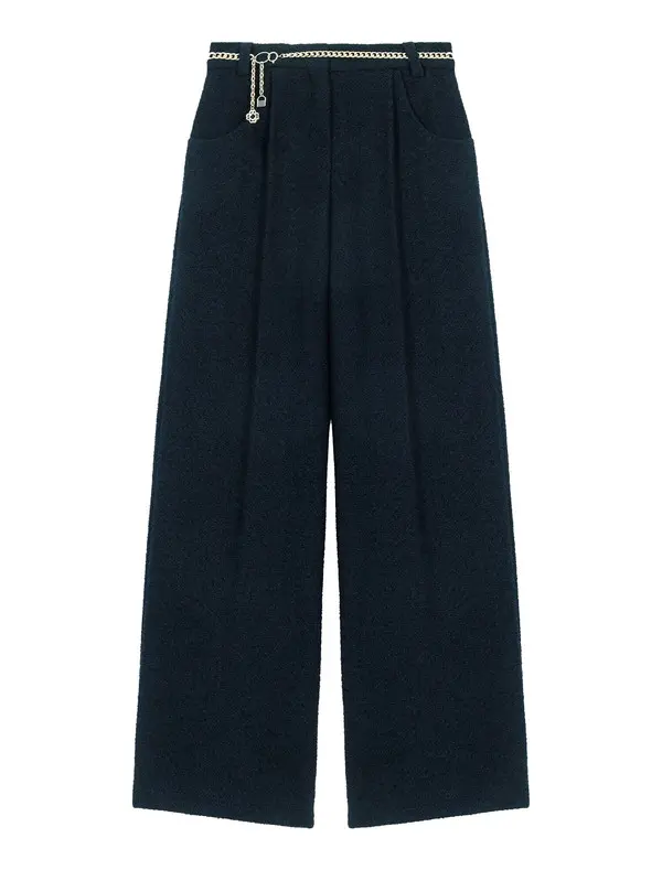 Wide Leg Tweed Trousers