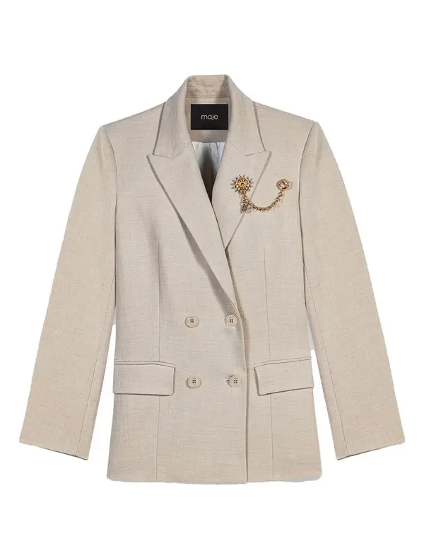 Suit Jacket With Brooch Image