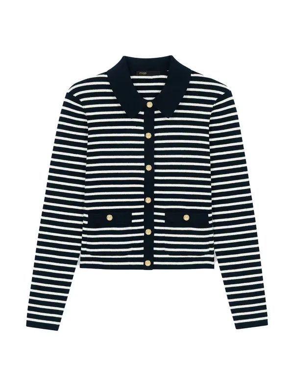 Striped Polo Cardigan Image