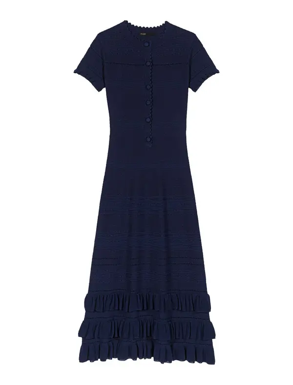 Knit Maxi Dress With Ruffles