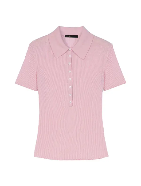 Polo Collar Ribbed Jumper