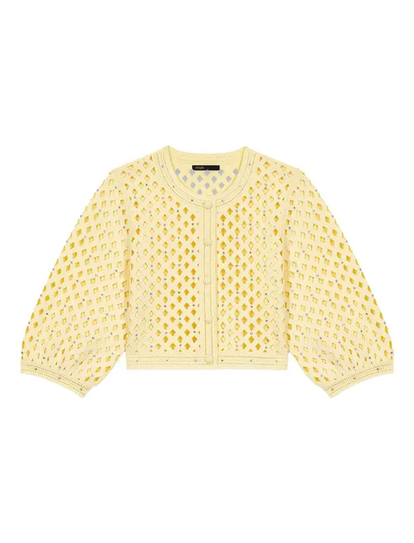 Rhinestone Crochet Cardigan Image