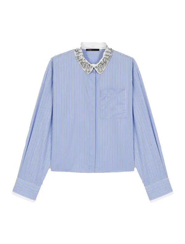 Shirt With Removable Jewel Collar