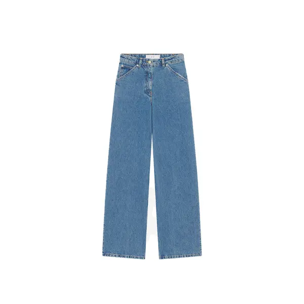 Regular Rise Wide Leg Jeans