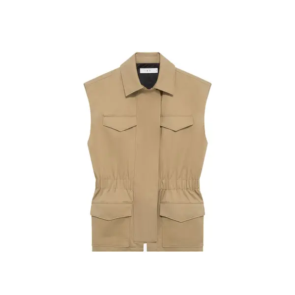 Sleeveless Jacket with Pockets