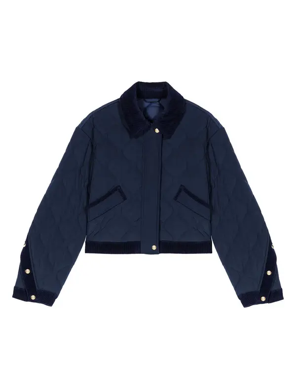 Quilted Jacket With Velvet Details Image