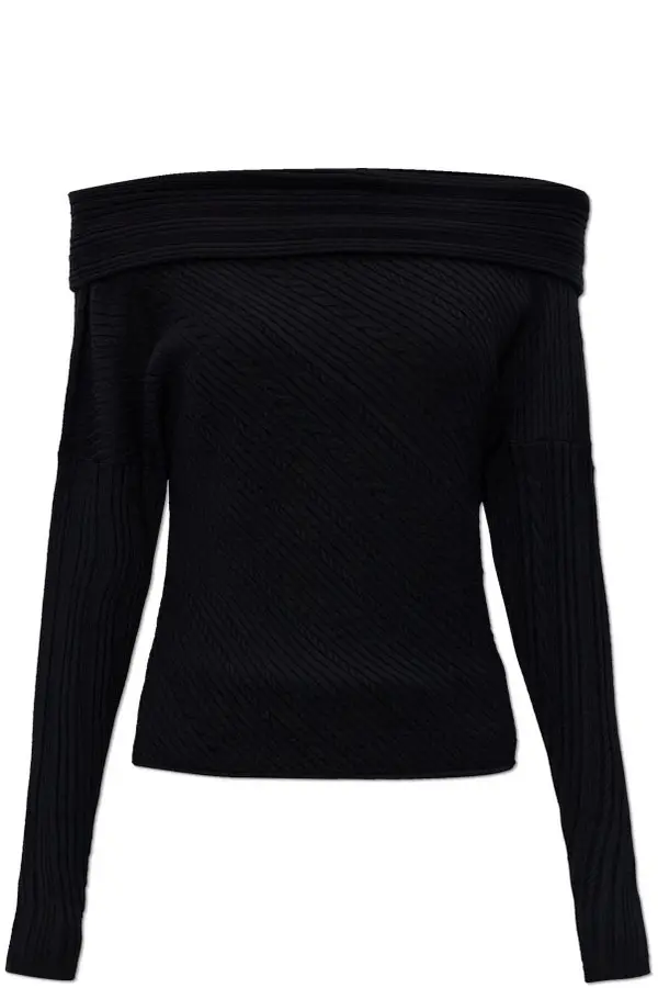 Off-Shoulder Knit Long Sleeve Top