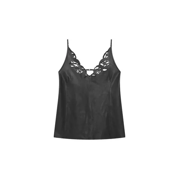 Openwork Leather Top
