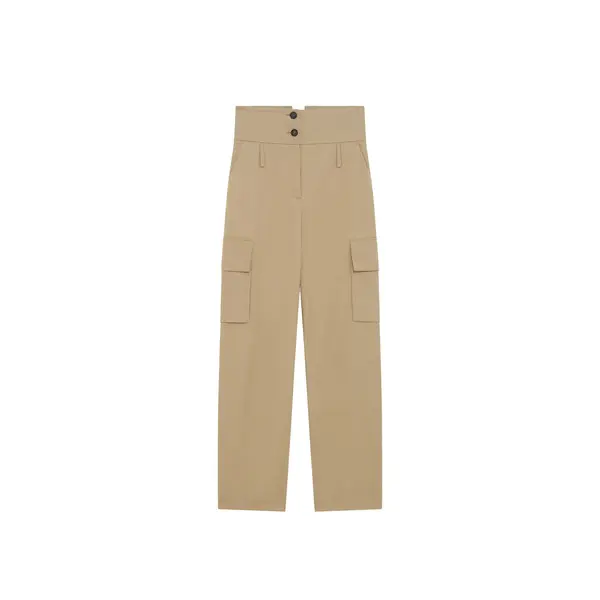 Straight-Leg Trousers With Flap Belt