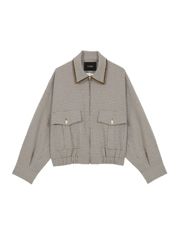Checked Bomber Jacket Image