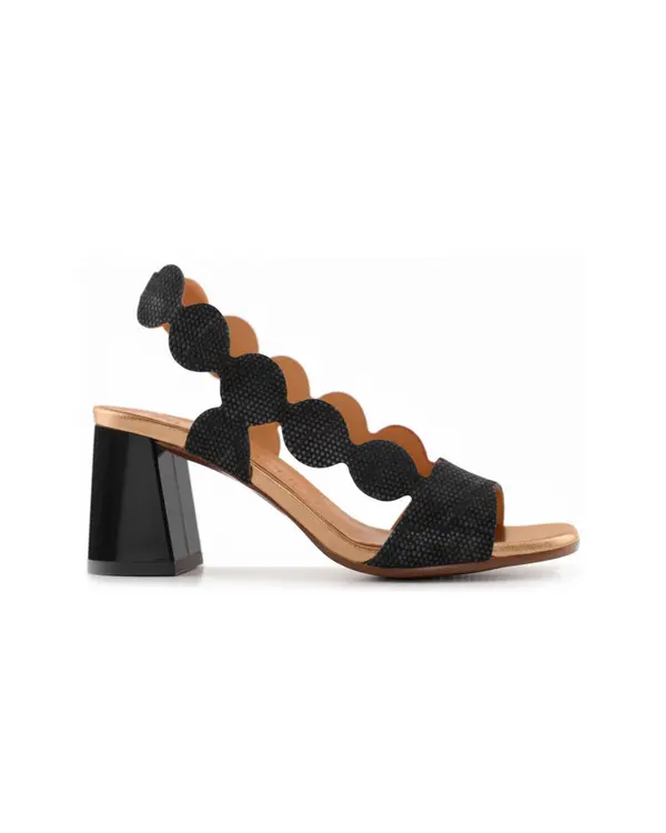 Suede Open Toe Sandals with Block Heels