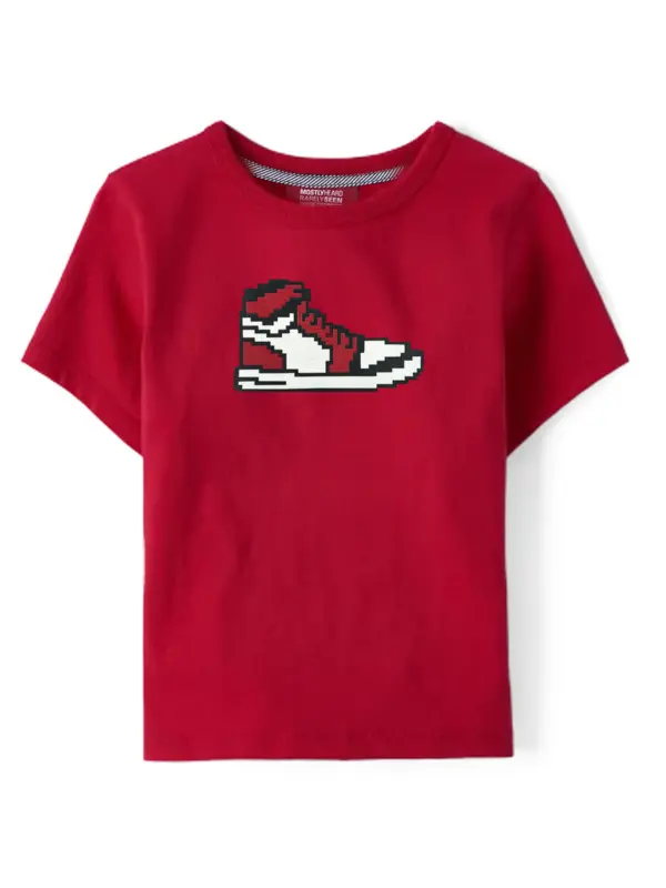 Mini Me Sneaker Logo Short Sleeve T-shirt - Red 