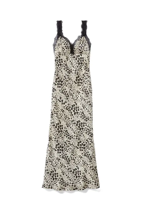 Satin Animal Print Sleeveless Dress