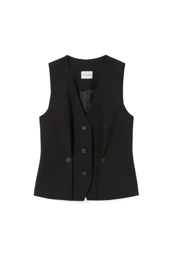 Sleeveless Buttoned Waistcoat Top