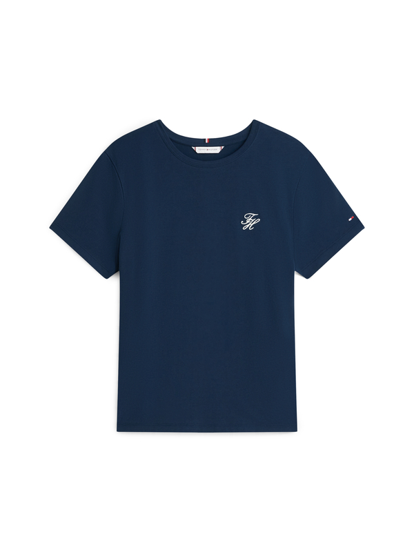 Logo Embroidery Jersey Crew Neck T-Shirt