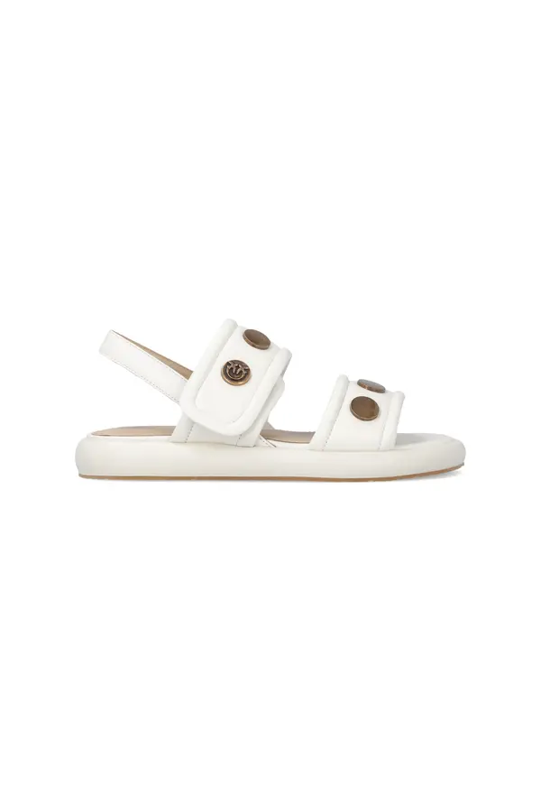 Padded Nappa Leather Sandals with Metallic Details