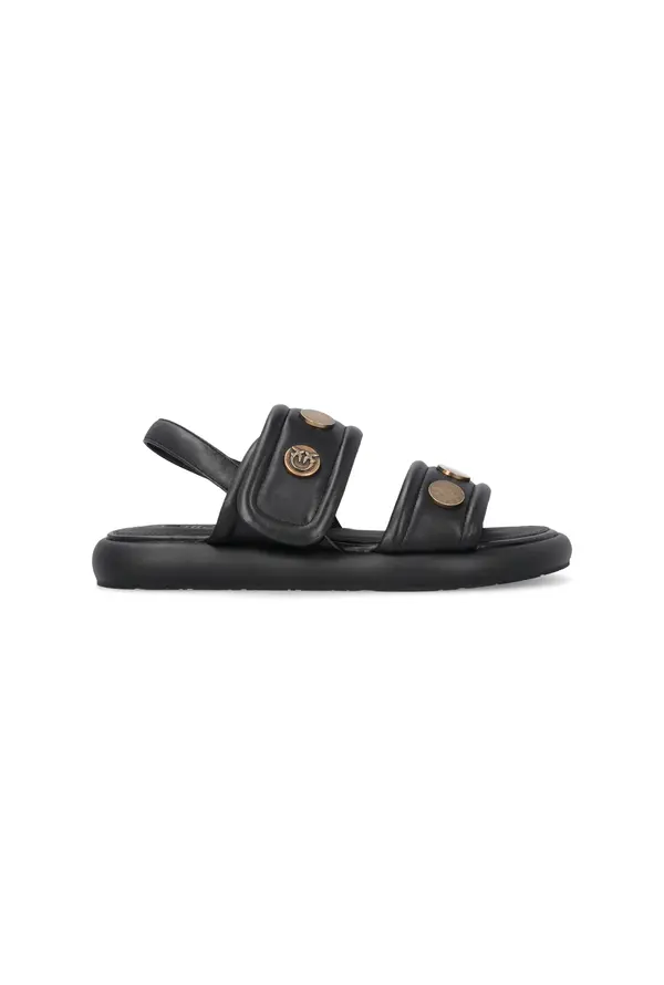 Padded Nappa Leather Sandals with Metallic Details