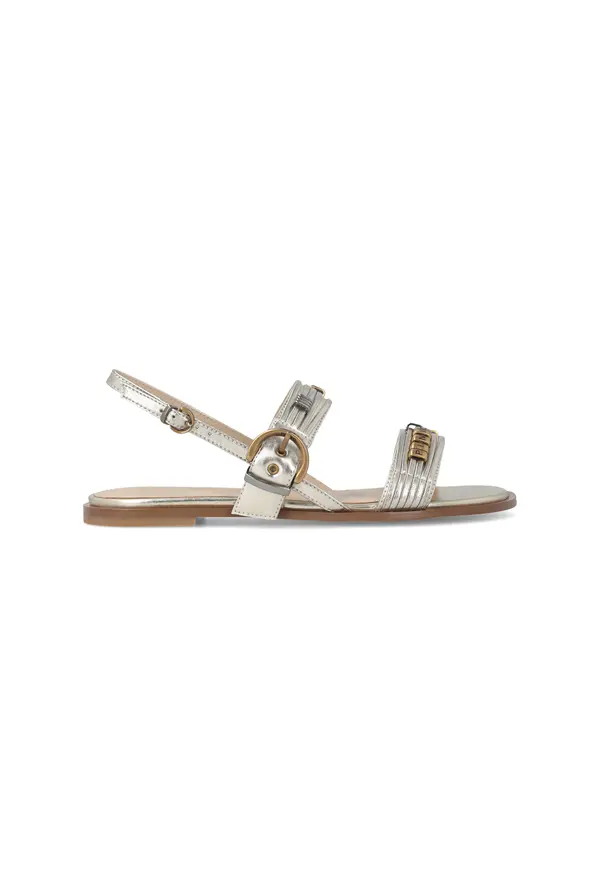 Logo Detailed Buckle Fastened Platine Sandals