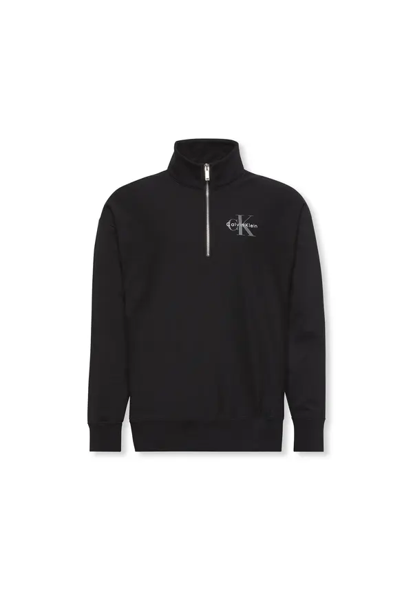 Cotton Regular Fit Half Zipper Stand Collar Sweatshirt