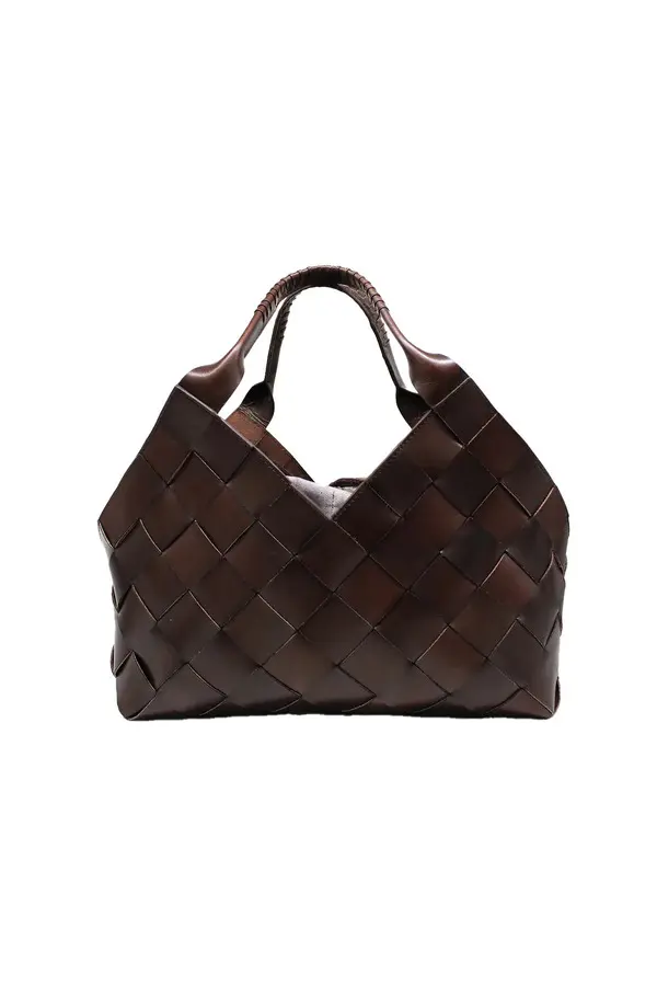 Castello Large Weave Leather Shoulder Bag
