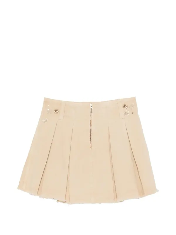 Beaded Pleated Mini Skirt