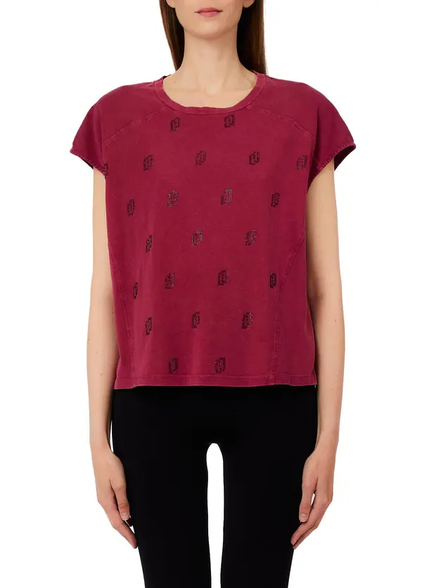 Short Sleeve T-Shirt With Gemstones