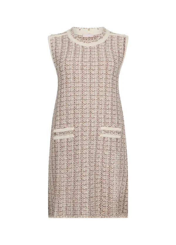 Short Knit Dress with Jacquard Weaves