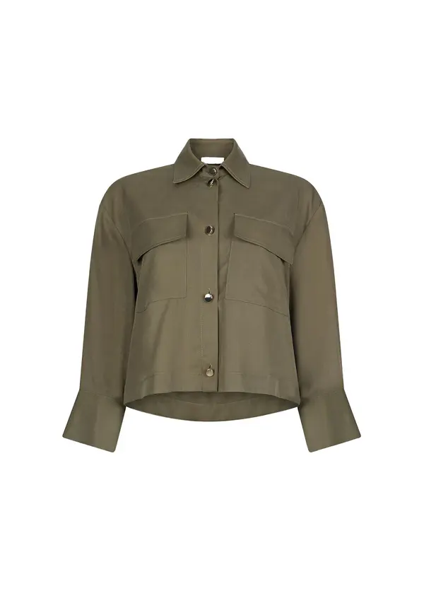 Top-stitched Buttoned Blouse